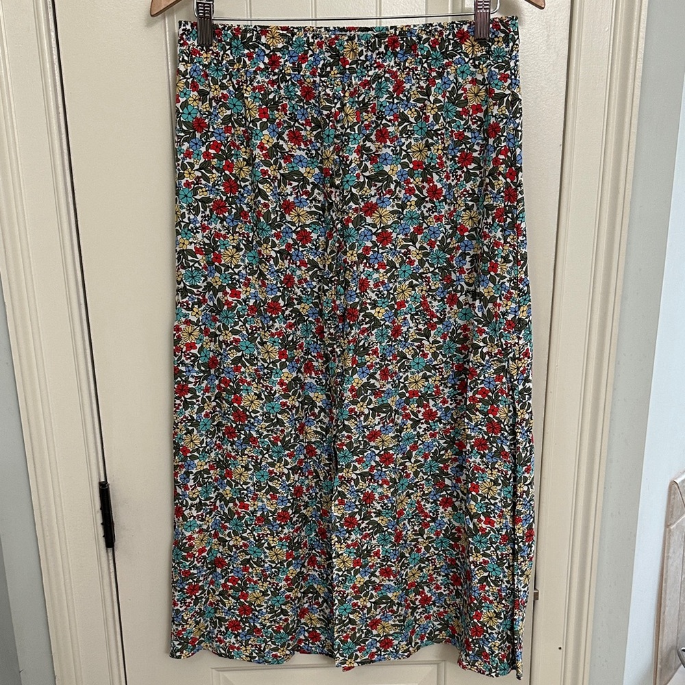 LOFT Multicolor Floral Maxi Skirt